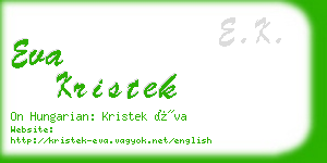 eva kristek business card